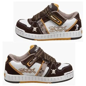 Y2K VTG Brown White Leather Sketchers Nollies Sneakers Size 5